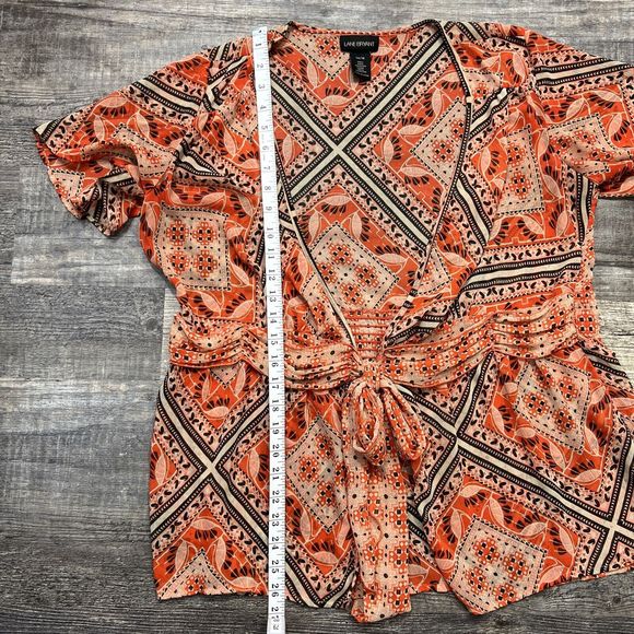 Lane Bryant Orange Sheer Swim Cover Tie Front Kimono Top Size 14/16 - Picture 9 of 11